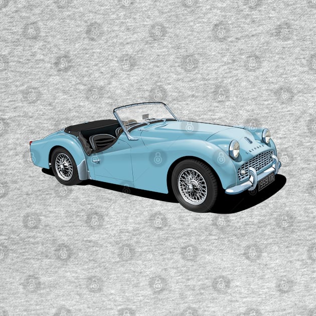 Triumph TR3 in light blue by candcretro